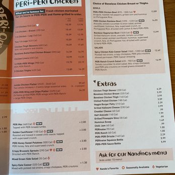 Nando's Peri-Peri - Menu - South African Near Me - Houston, Texas Nando's Peri-Peri - Menu - South African Near Me - Houston, Texas