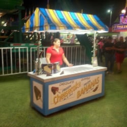 Nagel's Concessions - This is Nagel's Foods new chocolate dipped frozen cheesecake and bananas on a stick food concession vendor cart.
