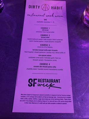 Menu photo 2 Dirty Habit San Francisco, CA Menu photo 2 Dirty Habit San Francisco, CA