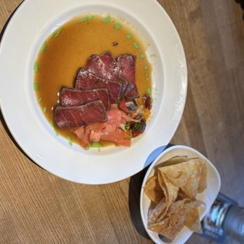 Yard House - Ahi Sashimi! My absolute fave but you gotta get it with Wonton chips on the side no other way #IYKYK - New American Near Me - Chino Hills, California Yard House - Ahi Sashimi! My absolute fave but you gotta get it with Wonton chips on the side no other way #IYKYK - New American Near Me - Chino Hills, California