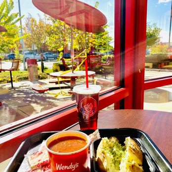 Wendy's - a tray of food and a cup of coffee - Fast Food Near Me - Fremont, California