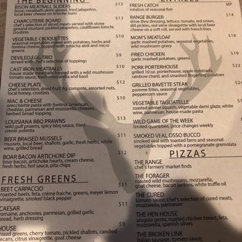 RANGE kitchen & tap - Menu - New American Near Me - Roseville, California