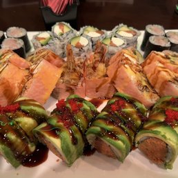 Top is Green Onion Yellowtail and Philadelphia Roll Middle is Super Star Bottom is Godzilla