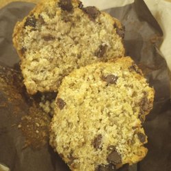 Cloudforest Coffee - Inside the banana chocolate chip muffin.