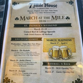 7 Mile House - Menu - Sports Bars Near Me - Brisbane, California 7 Mile House - Menu - Sports Bars Near Me - Brisbane, California
