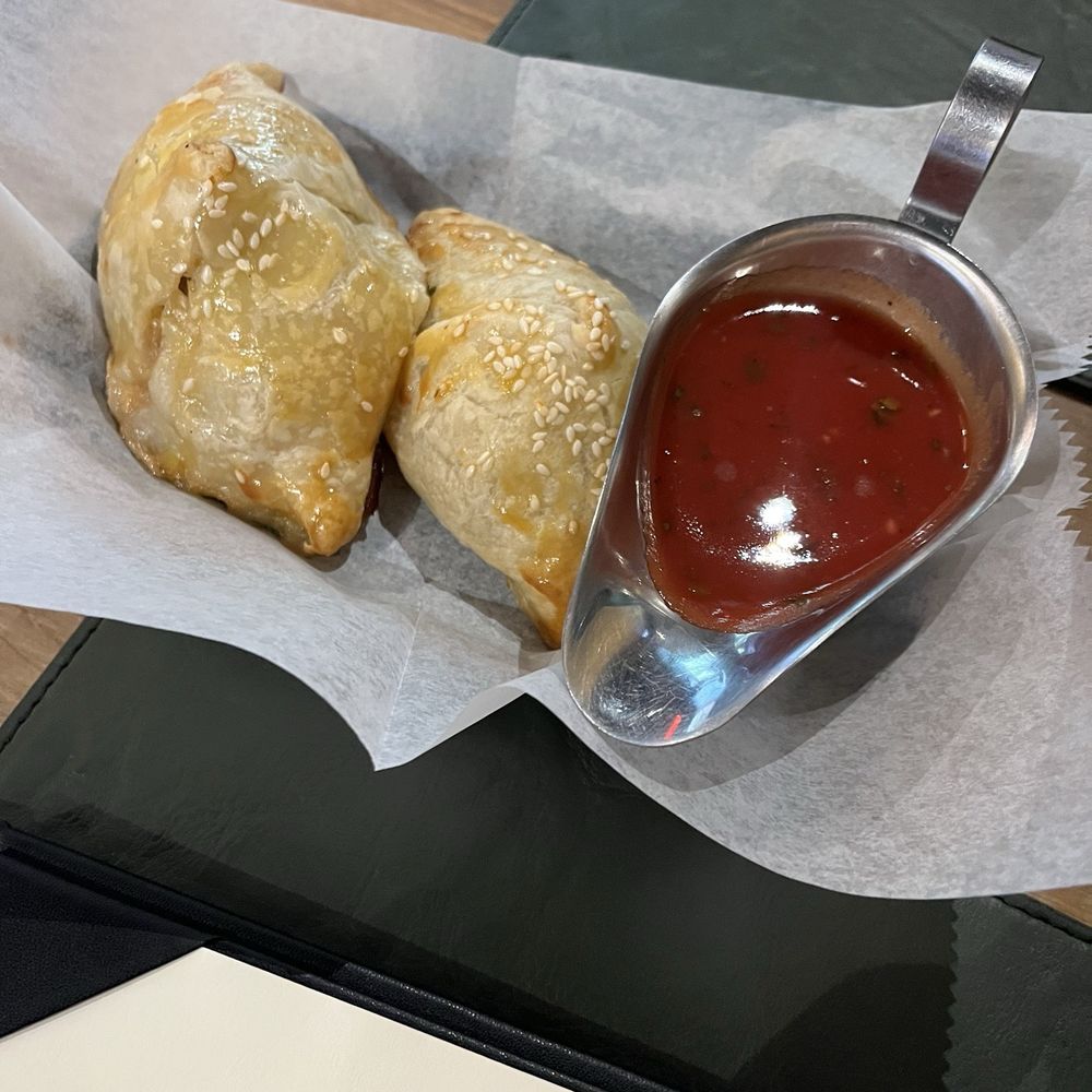Chaykhana Pittsburgh - Chicken Samsa- 1/order, we got 2. Similar to Desi samosa bt light/flaky covering-paired great w/ a tomato-cumin sauce. Not spicy. - Uzbek Near Me - Pittsburgh, Pennsylvania