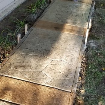 MG Concrete - Stamped walk with bands - Masonry/Concrete Near Me - Cottage Grove, Minnesota