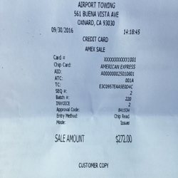 Port Hueneme Police Dept - Storefront Office - Bill from tow