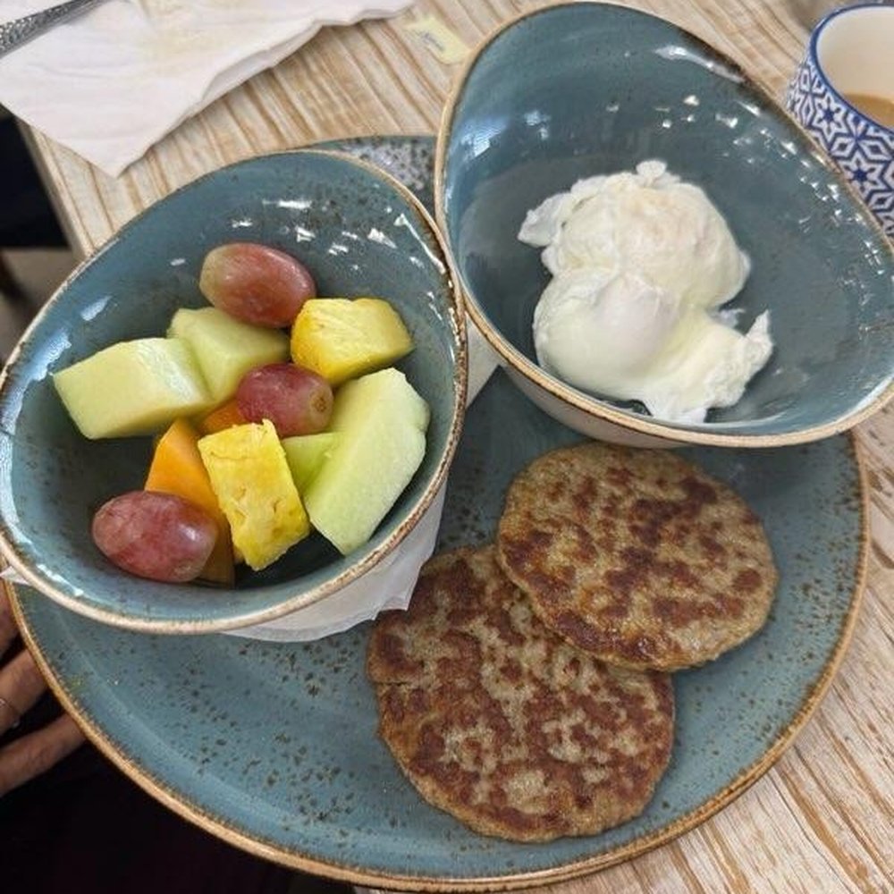 Honey Berry Pancakes and Cafe - Fruit, poached eggs, sausages - Waffles Near Me - Aurora, Illinois