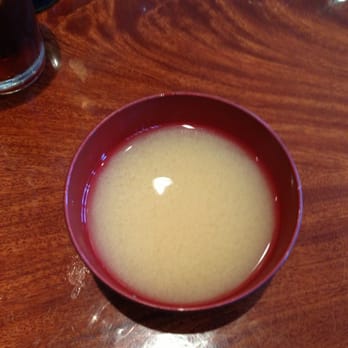 Sake Sushi & Grill - Miso soup - no flavor, no tofu, or green onions. - Sushi Bars Near Me - Placentia, California Sake Sushi & Grill - Miso soup - no flavor, no tofu, or green onions. - Sushi Bars Near Me - Placentia, California