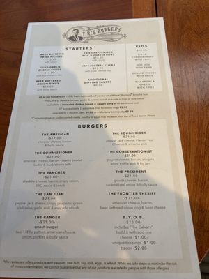 Menu photo 1 TR's Burgers West Yellowstone, MT