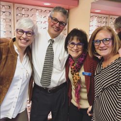 Jeffrey L Morrill & Associates - Nancy (optician), Dr. Pfeffer (optometrist), Suzette (optician) and Karen (front desk)