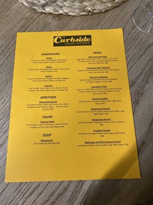 Menu photo 1 The Curbside Italian Kitchen Silverton, OR Menu photo 1 The Curbside Italian Kitchen Silverton, OR