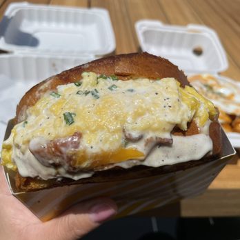 Egg Tuck - Bacon and Cheese Sandwich - Breakfast & Brunch Near Me - Los Angeles, California Egg Tuck - Bacon and Cheese Sandwich - Breakfast & Brunch Near Me - Los Angeles, California