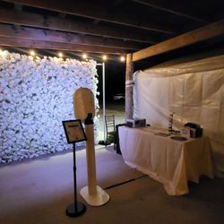 Funtastic Photo Booth Rentals - Wedding- print service + flower wall