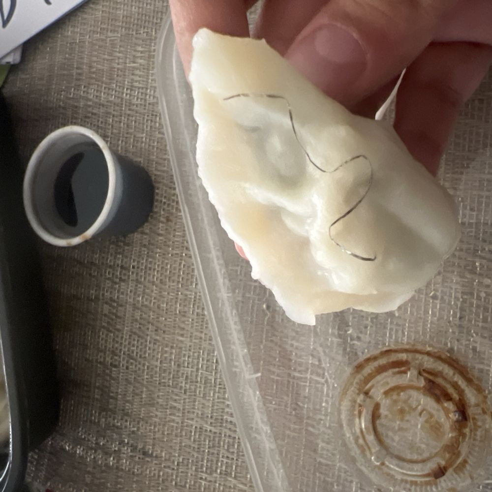 I literally grab one and I found this on my Pork & Chives Dumpling(10) I literally grab one and I found this on my Pork & Chives Dumpling(10)