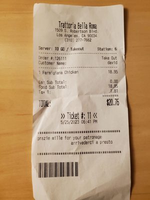 Trattoria Bella Roma SPQR by null