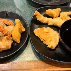 Tokyo Japan Sushi & Hotpot - Fried crab and fish (left) and tempura (calimari, shrimp, fish, and sweet potato slice) (right)