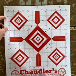 Chandler's Gun Shop & Shooting Ranges - 100yard group with doodoo ammo