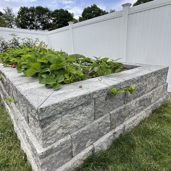 Stein Masonry - Homeowner asked for a raised garden bed. We made it with block retaining wall. - Masonry/Concrete Near Me - Randolph, Massachusetts Stein Masonry - Homeowner asked for a raised garden bed. We made it with block retaining wall. - Masonry/Concrete Near Me - Randolph, Massachusetts