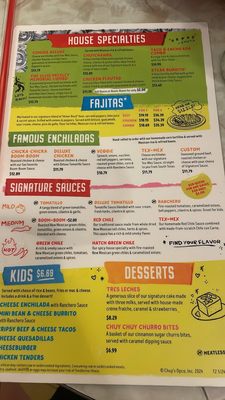 Menu photo 6 Chuy's Austin, TX