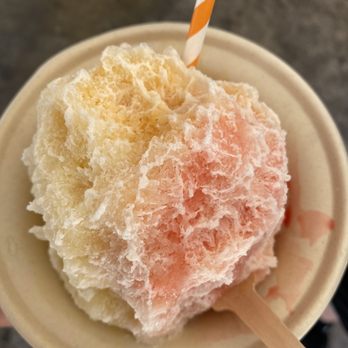 Lahaina Shave Ice - Shave ice with tigers blood, lilikoi and mango with haupia condensed milk - Desserts Near Me - Honolulu, Hawaii Lahaina Shave Ice - Shave ice with tigers blood, lilikoi and mango with haupia condensed milk - Desserts Near Me - Honolulu, Hawaii