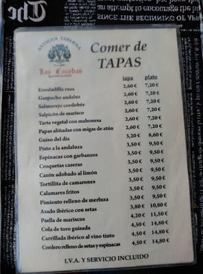 Menu photo 2 Las Escobas Seville, SE