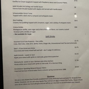 Spargel On 9 - Menu - German Near Me - Queensbury, New York