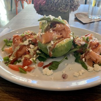 Bistro Cafe - Stuffed Avocado with Salmon - Breakfast & Brunch Near Me - Miami, Florida Bistro Cafe - Stuffed Avocado with Salmon - Breakfast & Brunch Near Me - Miami, Florida