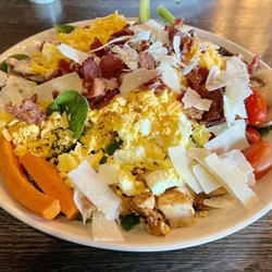 Nineteenth Hole Restaurant & Lounge - $11.99 All you can eat salad bar.  My creation 4" thick. Great deal!!  I'll be back to destroy it again.  Blah ha ha!!