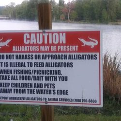 Lake Olmstead - I thought I was going to fish but then I saw this sign.