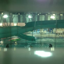 Kinsmen Leisure Centre - Swimming pool slide viewed from upstairs!