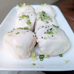 Pine & Crane DTLA - Pan fried buns. Fried brown bottoms