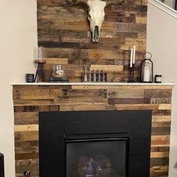 TOP Handyman Services - Custom pallet wall, feature wall fireplace remodel