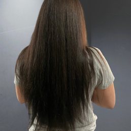 Before haircut and blow dry Before haircut and blow dry