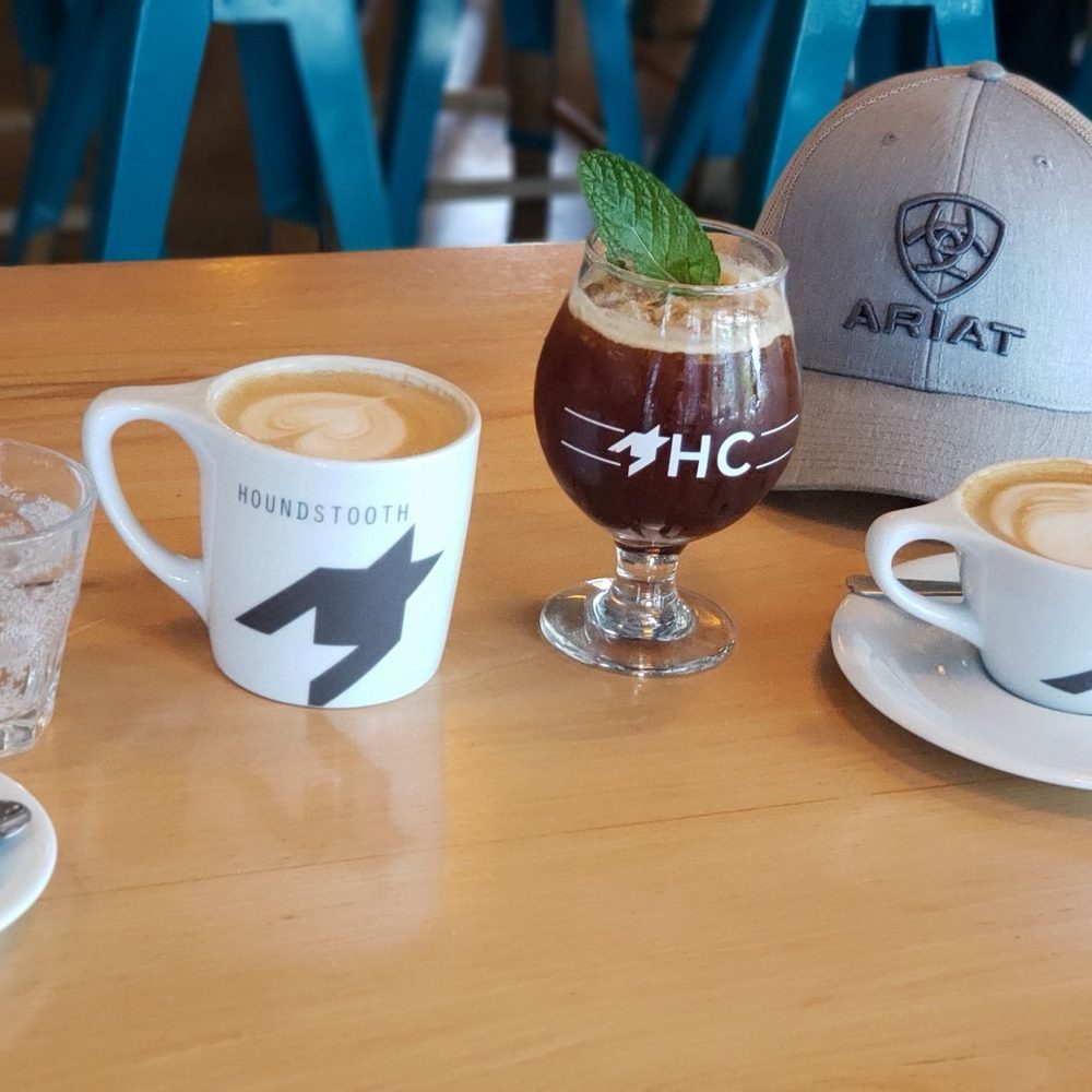 Houndstooth Coffee - Doppio, sparkling water, latte, coffee Julep and lavender latte - Coffee & Tea Near Me - Dallas, Texas
