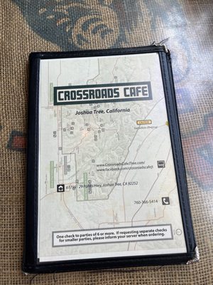 Menu photo 1 Crossroads Cafe Joshua Tree, CA Menu photo 1 Crossroads Cafe Joshua Tree, CA