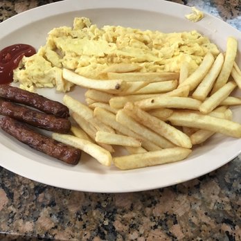 Tropical Beach Cafe - Eggs and sausage - Cuban Near Me - Miami Beach, Florida Tropical Beach Cafe - Eggs and sausage - Cuban Near Me - Miami Beach, Florida