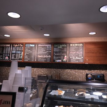 Lava Java - menus on the wall of the restaurant - Coffee & Tea Near Me - San Diego, California