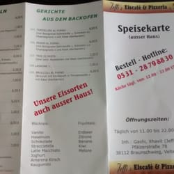Jeffis - Auszug Speisekarte