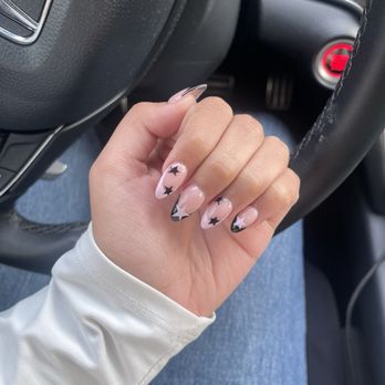 Busch Nails - french tip star nail design - Nail Salons Near Me - Tampa, Florida Busch Nails - french tip star nail design - Nail Salons Near Me - Tampa, Florida