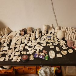 Desert Rock Pottery - Some of the hundreds if slip cast ornaments, molds & etc.,  that I acquired  from a real estate investor, on a property he was flipping.