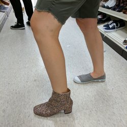Winners - My dear friend tying out a rather sparkly boot!