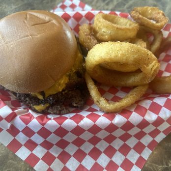 Norris Family Kitchen - Smash with onion rings - Burgers Near Me - Crescent City, California
