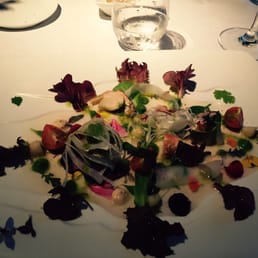Vegetable hearts Salad with seafood