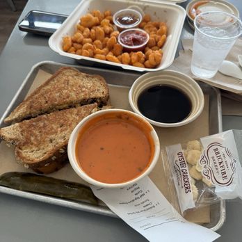 The Creamery - Short Rib Grilled Cheese + Tomato Soup, and 1/2 order cheese curds. - Cheese Shops Near Me - Beaver, Utah The Creamery - Short Rib Grilled Cheese + Tomato Soup, and 1/2 order cheese curds. - Cheese Shops Near Me - Beaver, Utah