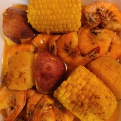 Lawrenceville Seafoods - Boiled shrimp, potatoes, corn