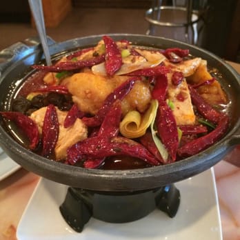 Peter Chang - hot and numbing flounder with tofu in clay pot - Szechuan Near Me - Arlington, Virginia Peter Chang - hot and numbing flounder with tofu in clay pot - Szechuan Near Me - Arlington, Virginia