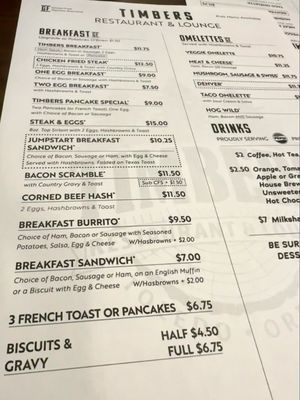 Menu photo 3 Timbers Restaurant & Lounge Toledo, OR