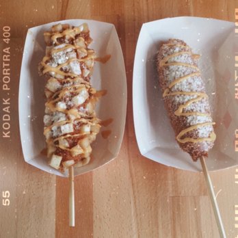 Seoul Hotdog - The mozzarella + hot dog with potato topping and mozzarella drizzled with sriracha mayonnaise sauce! - Hot Dogs Near Me - Berkeley, California